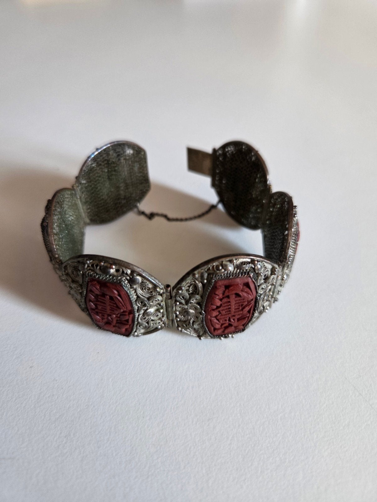 Antieke zilveren armband chinees, Ophalen of Verzenden, Zilver