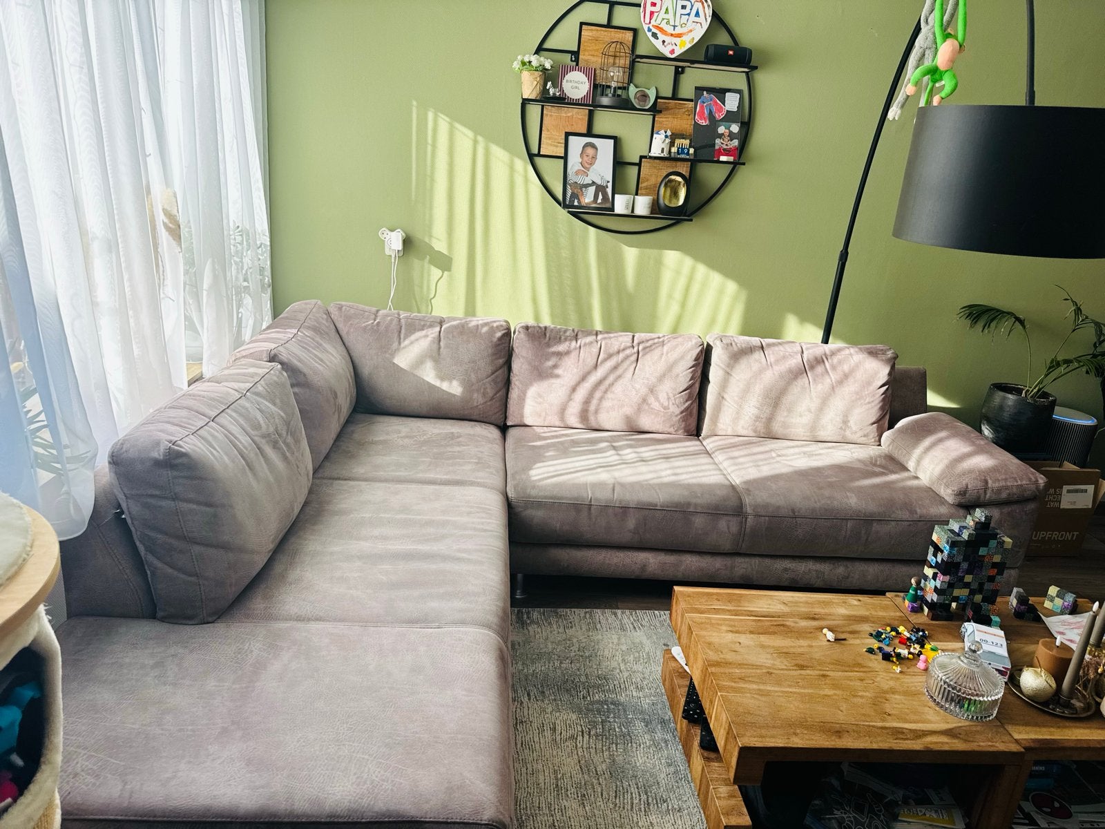 Comfortabele Hoekbank, Ophalen, 250 tot 300 cm, Gebruikt, 100 tot 125 cm