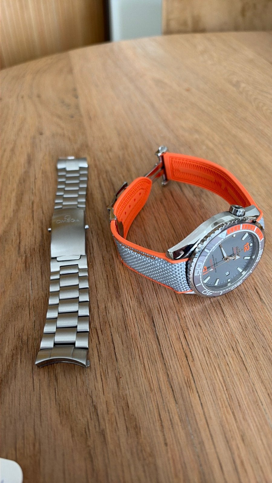 Omega seamaster planet ocean Gray, Sieraden, Tassen en Uiterlijk, Ophalen of Verzenden, Gebruikt, Staal, Omega