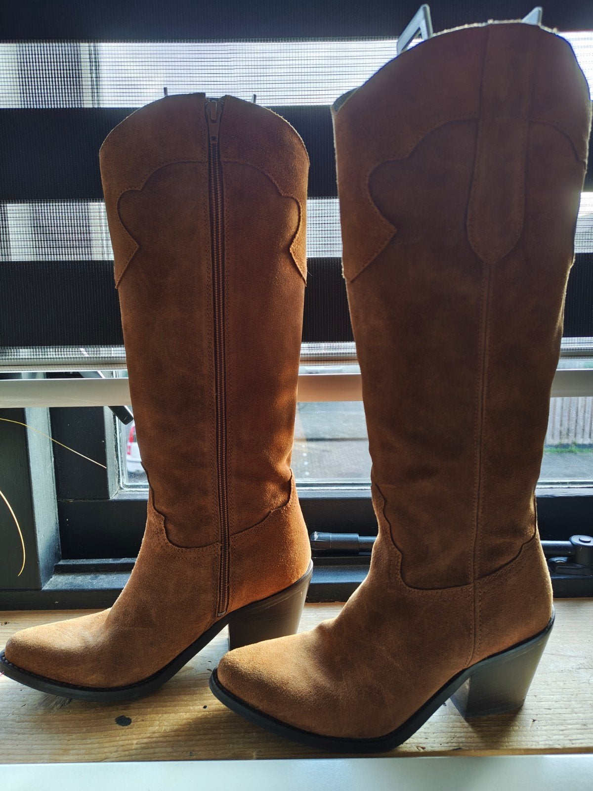 red rag hoge suede cowboy western laarzen 37, Ophalen of Verzenden, Zo goed als nieuw, Bruin, Hoge laarzen