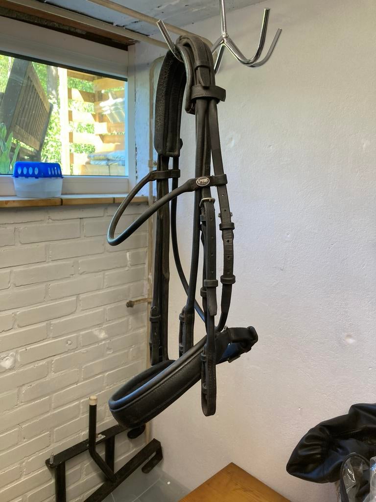 Passier stang en trens hoofdstel rondgenaaid full, Ophalen, Gebruikt, Dressuur