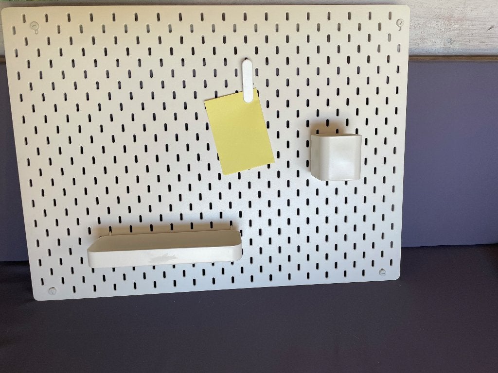 Wandbord 2x met bakjes en knijper, Ophalen, 76 cm, Zo goed als nieuw, Wit