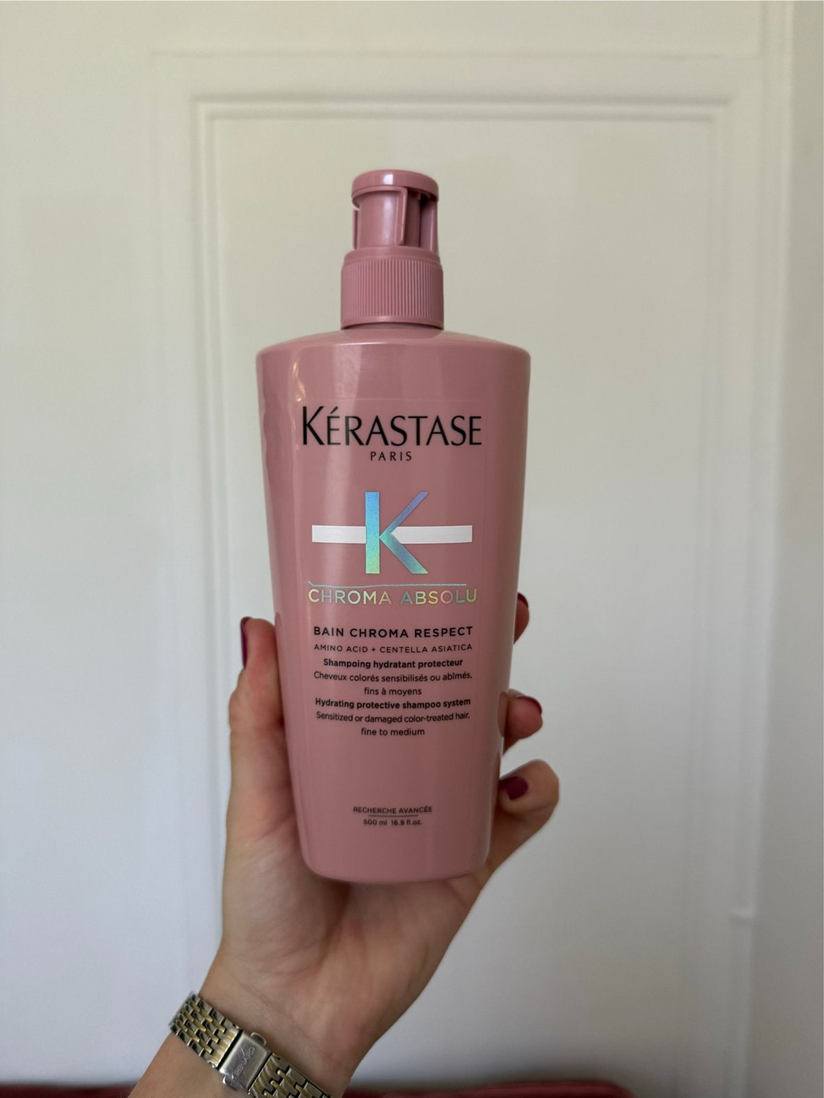 Kérastase Chroma Absolu Bain Chroma Respect Shampoo 500ml, Ophalen of Verzenden, Gebruikt, Shampoo of Conditioner