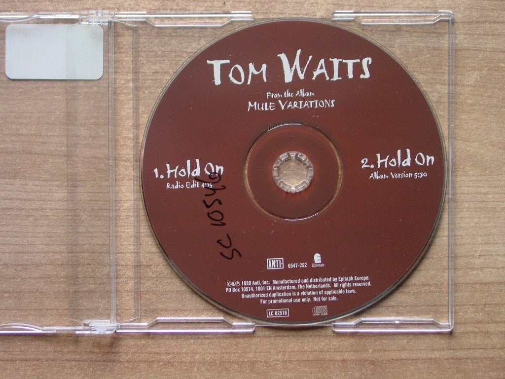 Tom Waits – Hold On  (promo), Ophalen of Verzenden, Gebruikt, Rock en Metal, Promo