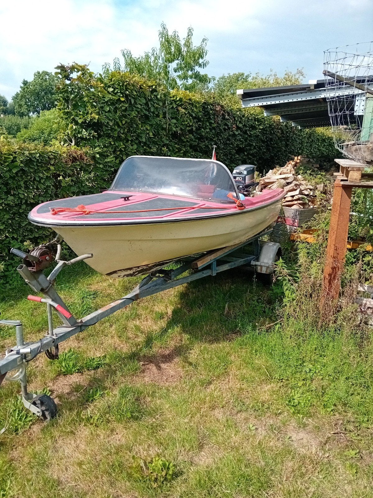 Speedboot met trailer, lier en kabelstuur, Ophalen of Verzenden, Gebruikt, Overige typen, Motorboot