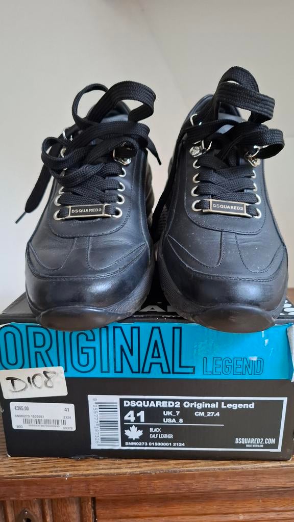Dsquared zwarte heren schoenen maat 41, Ophalen of Verzenden, Zo goed als nieuw, Zwart