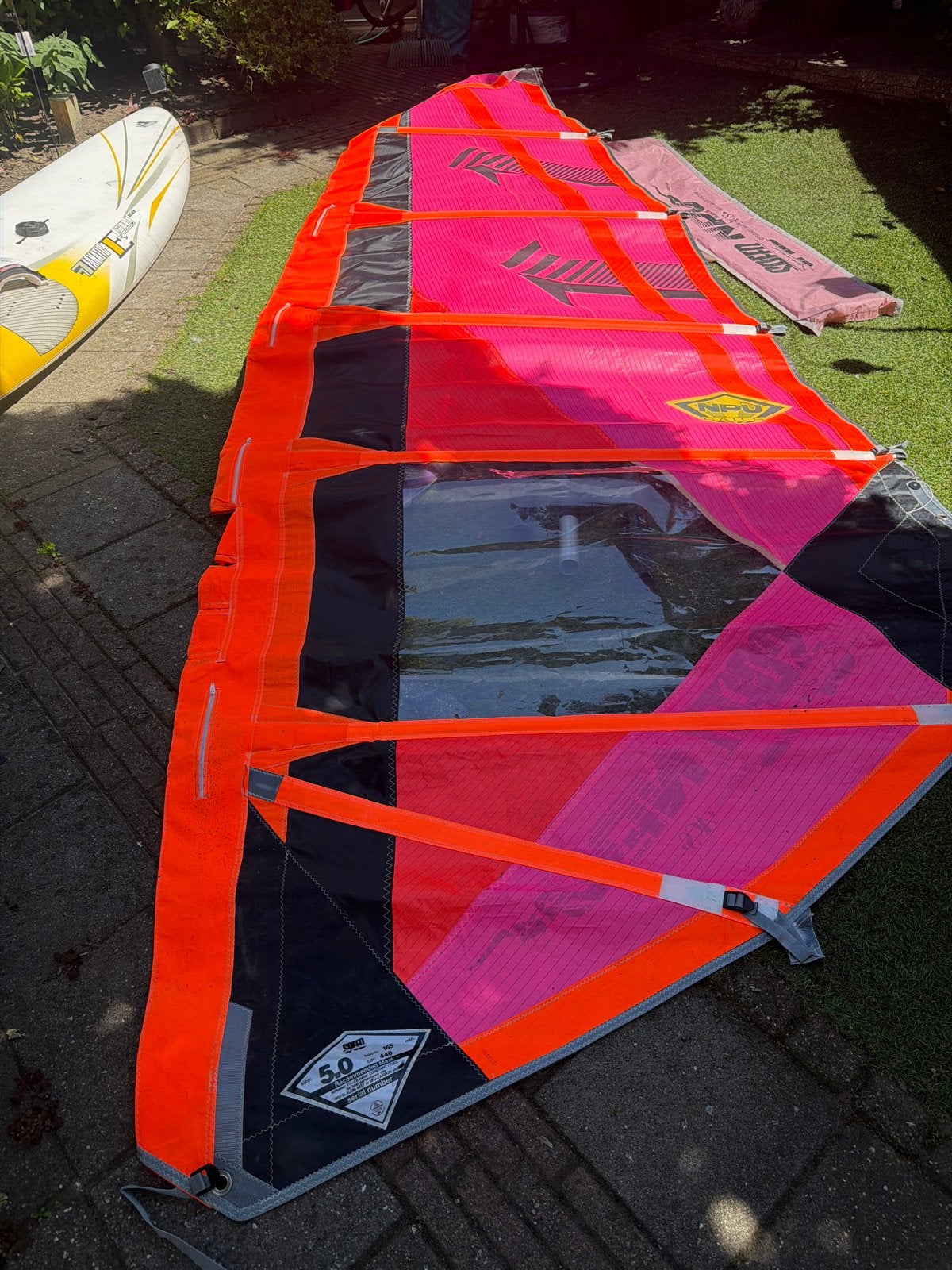 Windsurfzeil, Watersport en Boten, Windsurfen, Ophalen, 5 tot 6.5 m², Zeil, Gebruikt