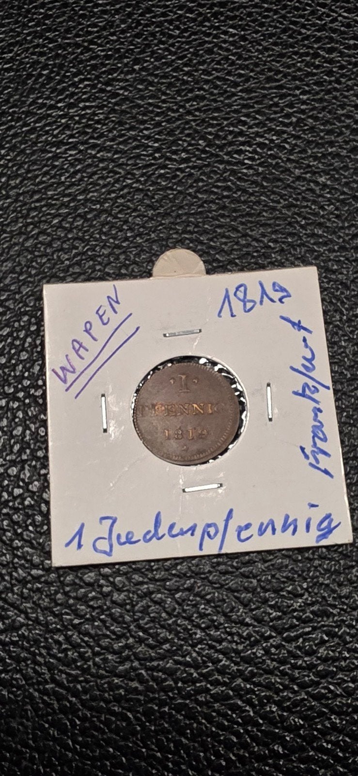 Germaanse staten 1 Jüdenpfennig 1819 Frankfurt wapen, Ophalen of Verzenden, Overige landen