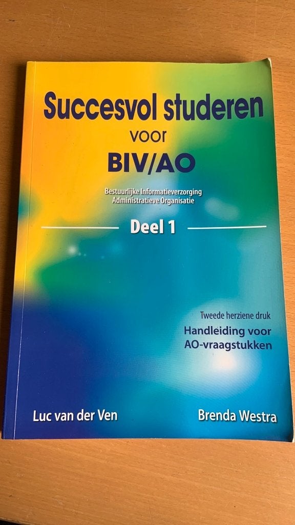 Succesvol studeren voor BIV-AO deel 1, Ophalen of Verzenden, Beta, Zo goed als nieuw, HBO