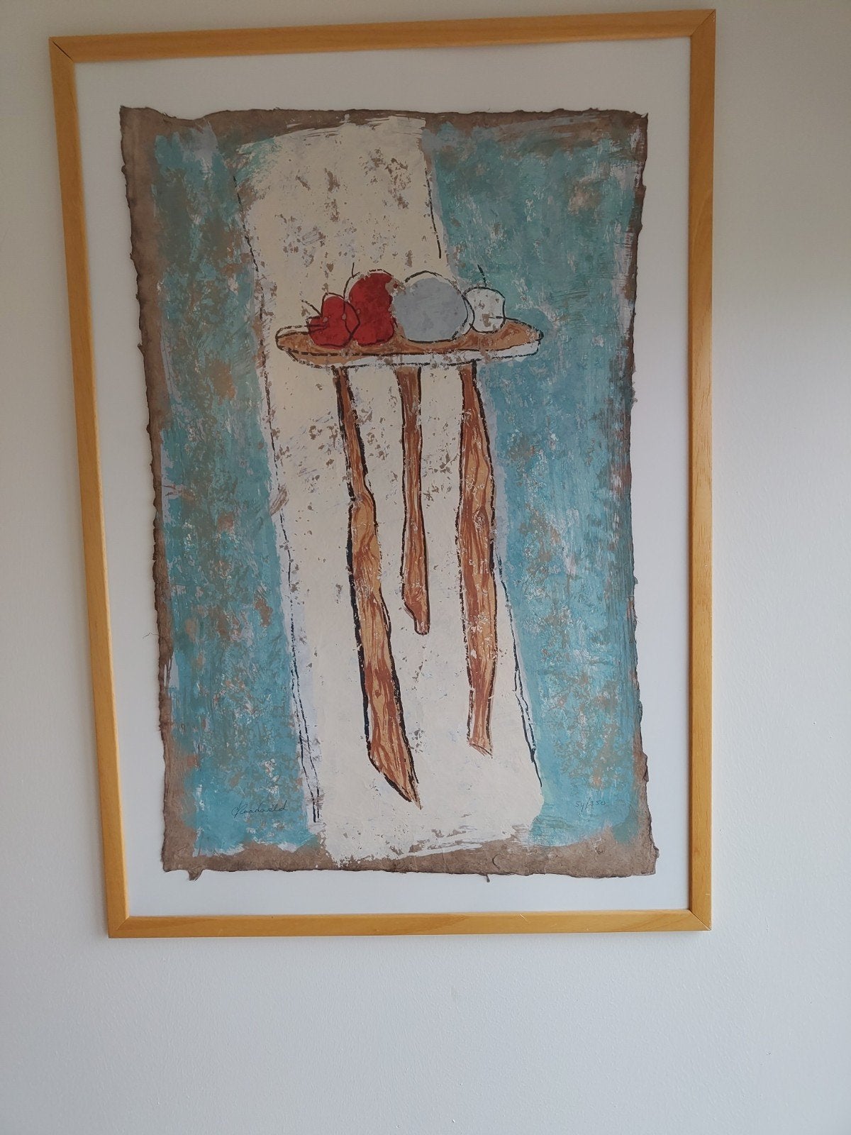 Stilleven met fruit op tafel., Gelimiteerde oplage, Ophalen, Abstract