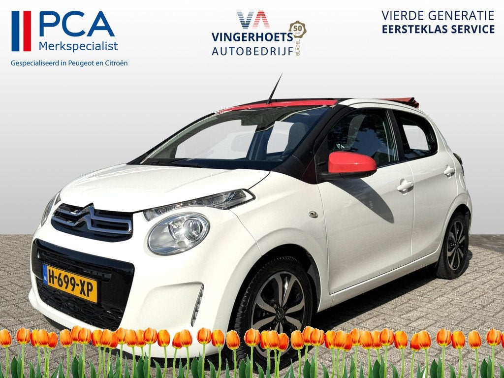 Citroën C1 Top-Dak 1.2 Airscape Shine * Airco * Elektrisch, Voorwielaandrijving, Stof, Gebruikt, Euro 6