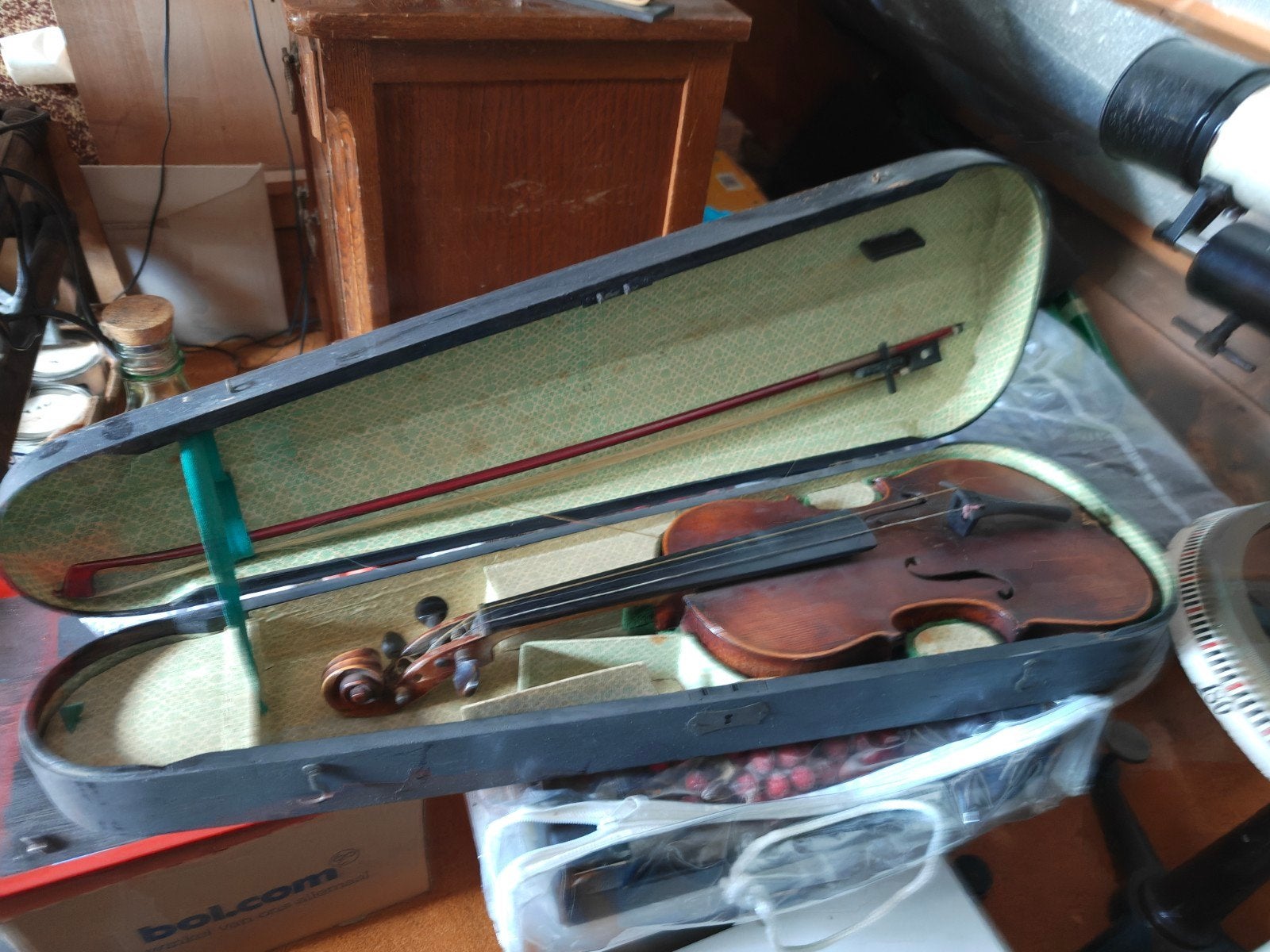 Vintage Viool met Koffer - Klassiek Instrument, Ophalen, Gebruikt, Overige formaten, Viool