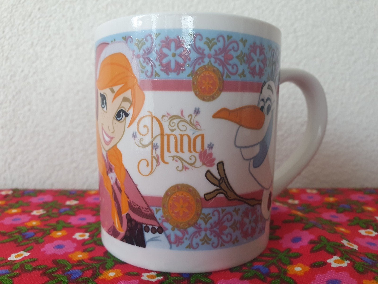 Disney Frozen Elsa Anna Olaf mok beker, Ophalen of Verzenden, Zo goed als nieuw, Overige stijlen, Kop(pen) en/of Schotel(s)