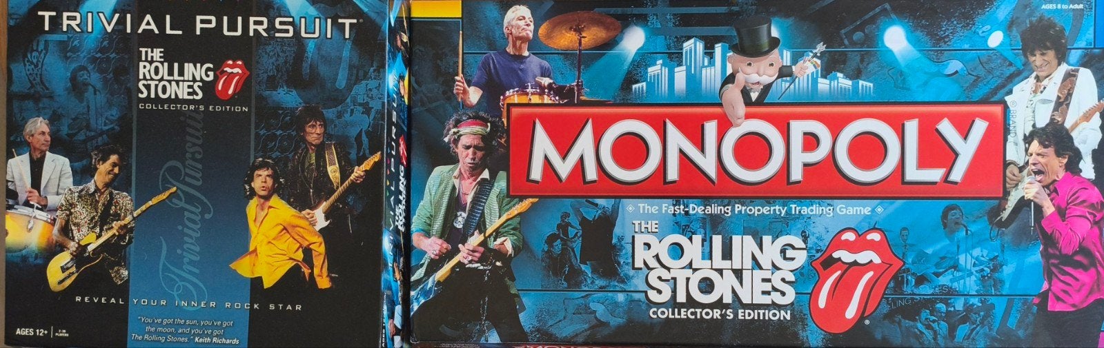 Monopoly & Trivial Pursuit The Rolling Stones, nieuw, Vijf spelers of meer, Ophalen, Zo goed als nieuw, USAopoly