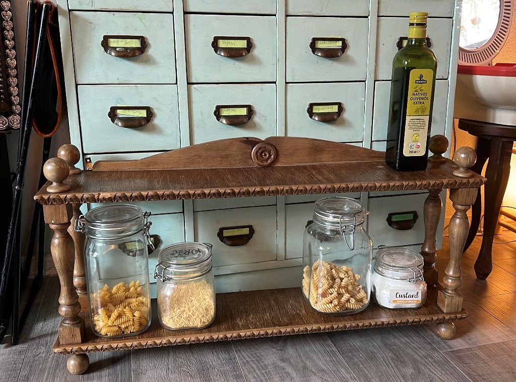 Vintage houten brocante kastje Frans hangkastje wandkastje, Ophalen of Verzenden