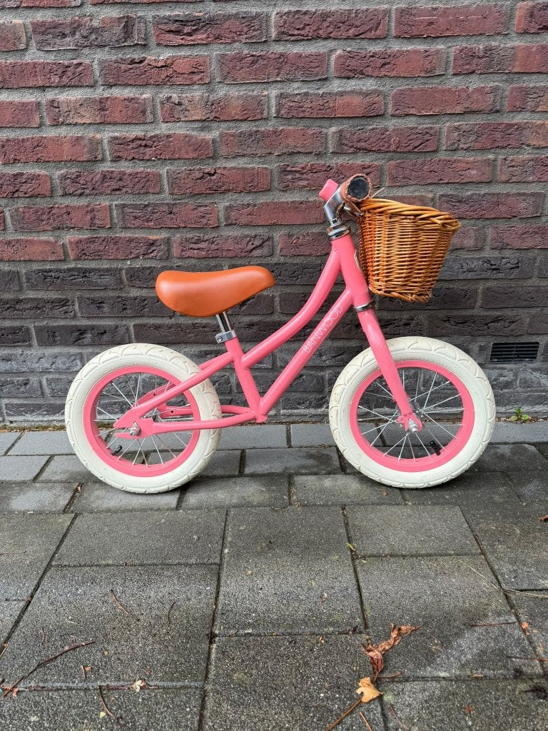 Banwood loopfiets | met mandje | roze/koraal, Ophalen, Gebruikt, Minder dan 16 inch, Banwood