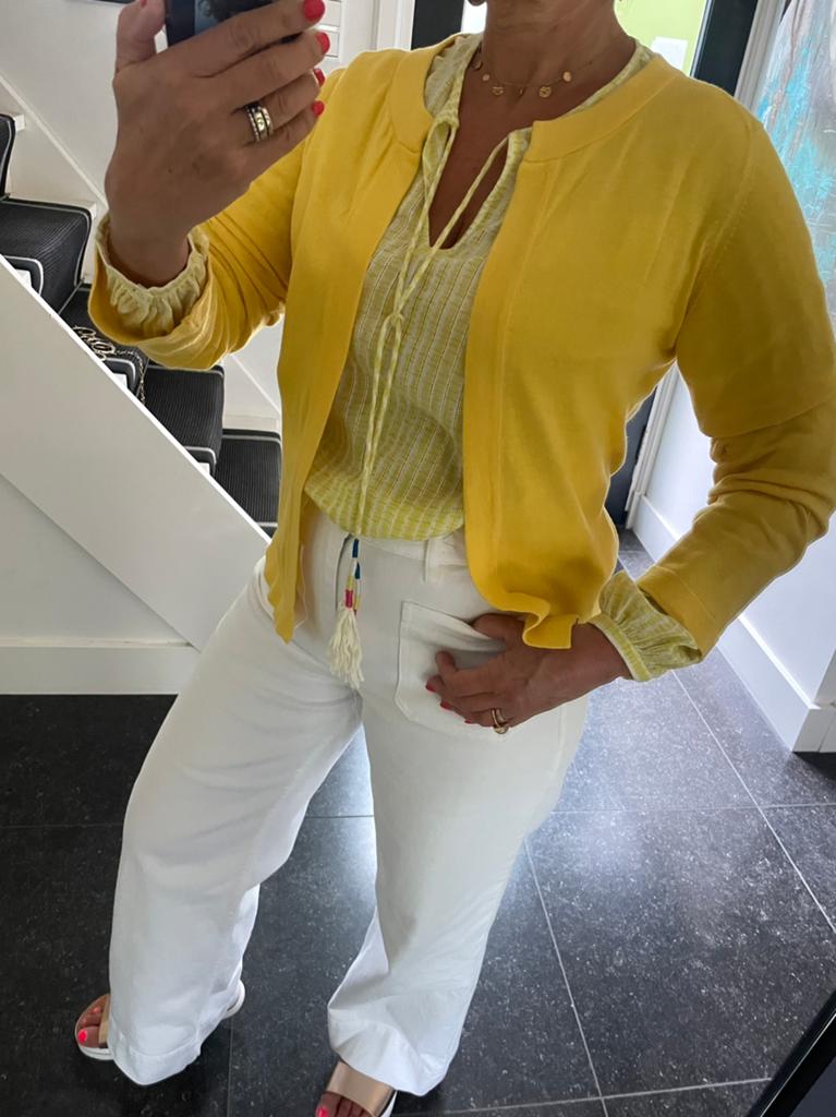 Lanius, prachtig merk, 100% katoenen vestje, S/M, Kleding | Dames, Ophalen of Verzenden, Nieuw, Maat 36 (S), Geel