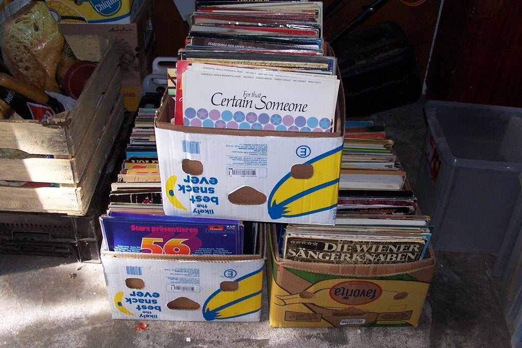 3 bananen dozen vol lp's ophalen voor 15 euro, Ophalen, Gebruikt, 12 inch, LP