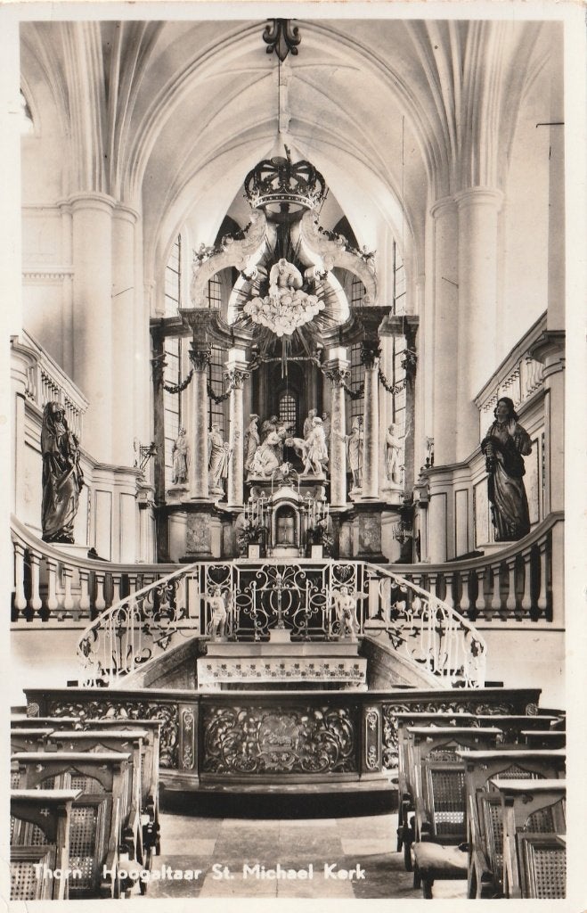 THORN St. Michael Kerk Hoofdaltaar 1956, Verzenden, 1940 tot 1960, Gelopen, Limburg