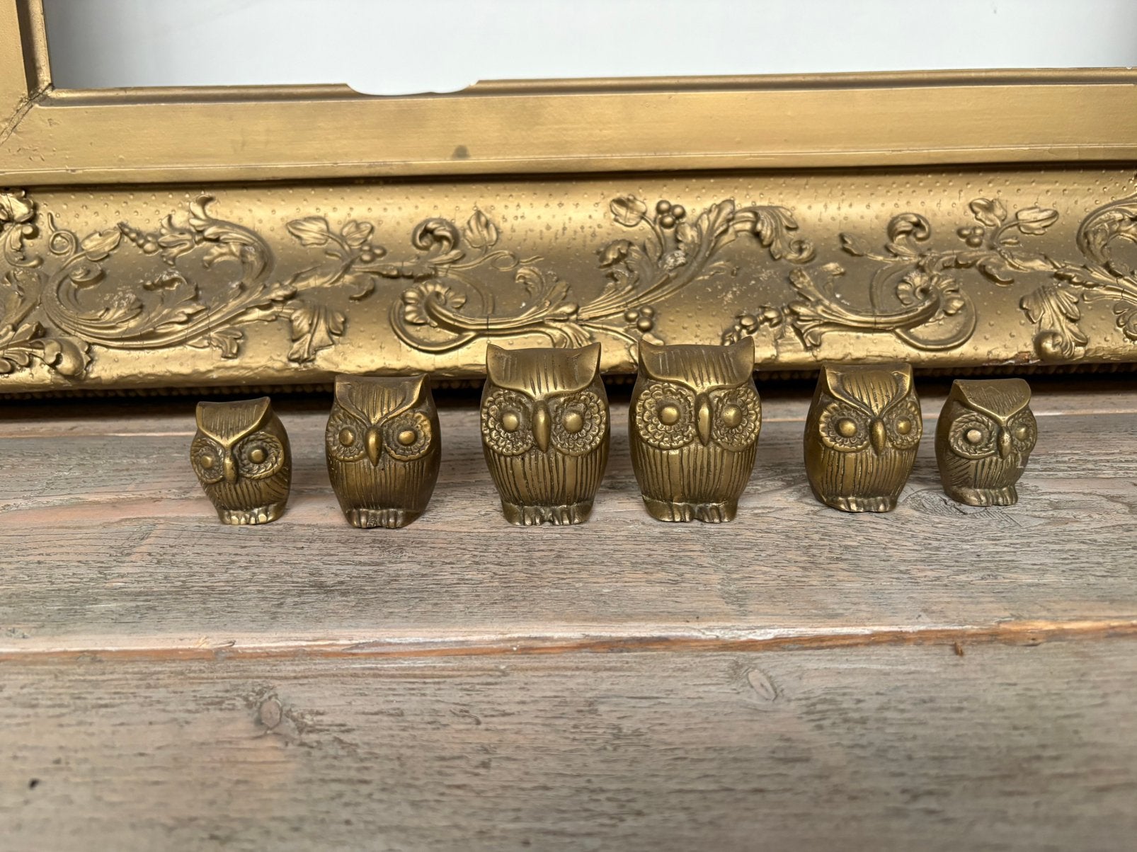 Uiltjes antiek uil messing messing vintage 6 stuks, Antiek en Kunst, Ophalen of Verzenden