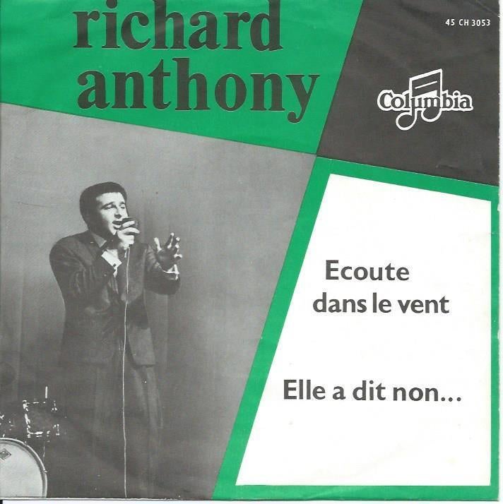 Richard Anthony- Ecoute dans le Vent, Cd's en Dvd's, Vinyl Singles, Zo goed als nieuw, Beschermende buitenhoes, Fotohoes, Originele persing
