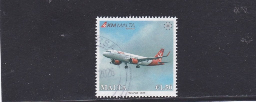 Malta 2024 vliegtuig, Verzenden, Malta, Gestempeld