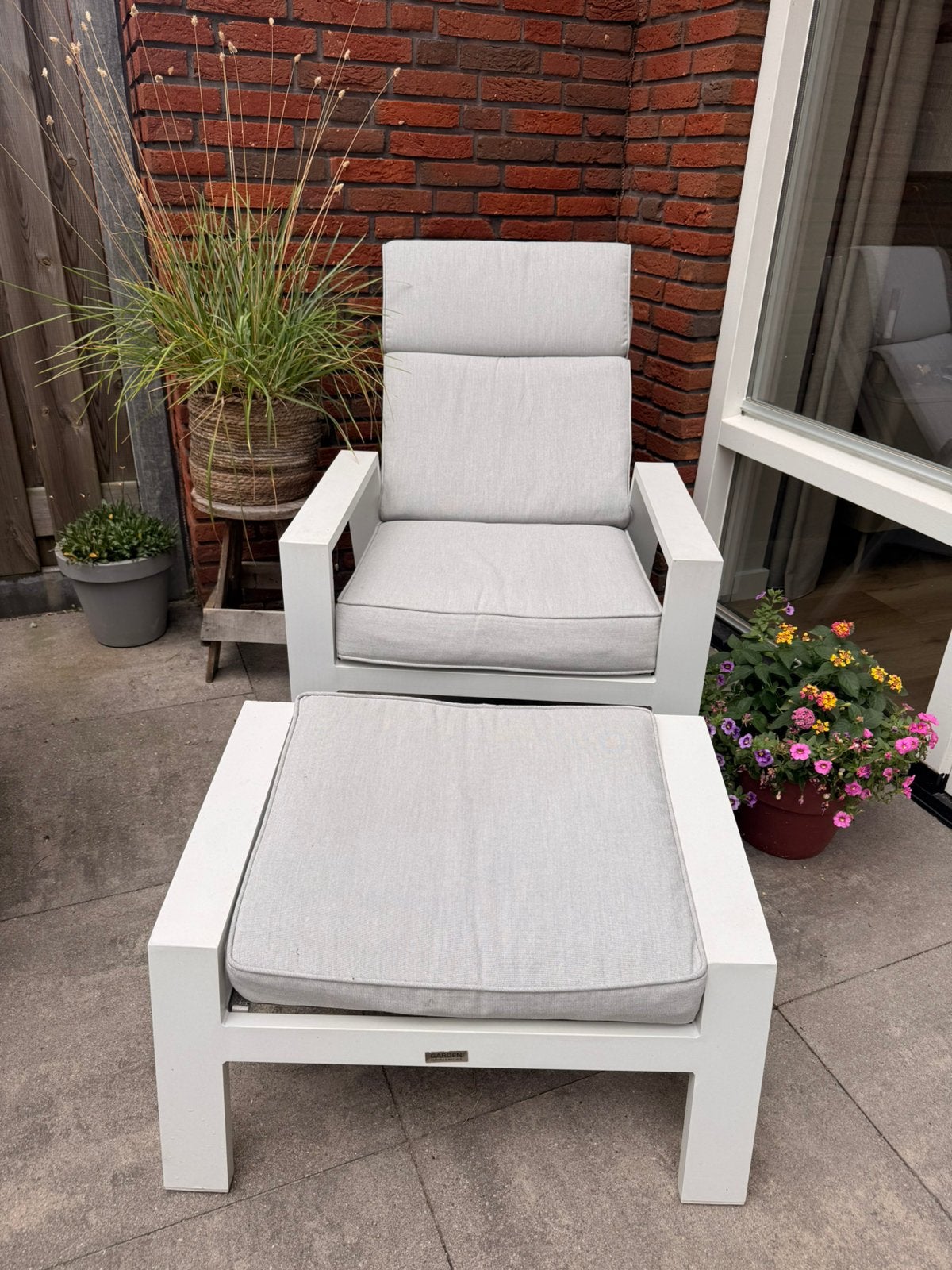 Mooie luxe verstelbare loungestoel tuinstoel, Ophalen, Zo goed als nieuw, Wicker