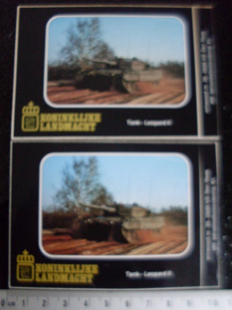 2x sticker koninklijke landmacht tank leopard II leger army, Verzenden, Zo goed als nieuw, Bedrijf of Vereniging