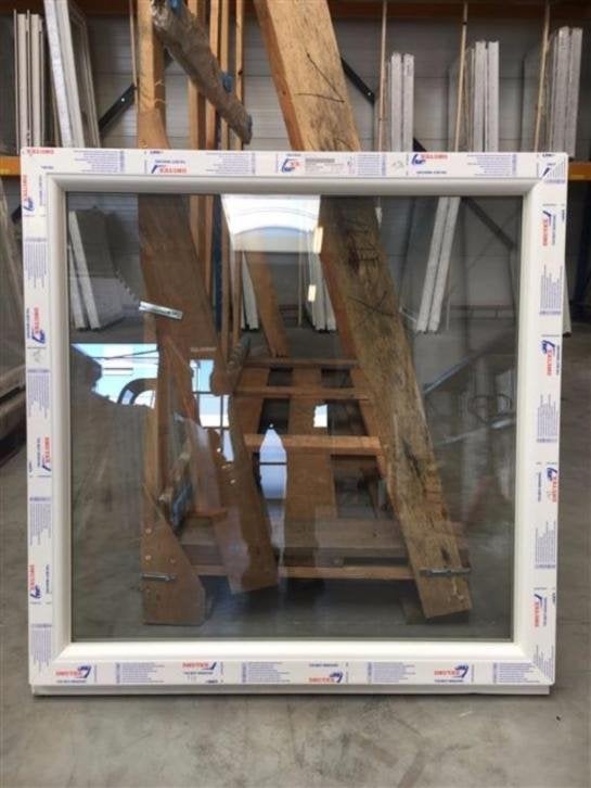 Kunststof vast kozijn 100b x 100h cm wit RAL 9016, Kunststof, Raamkozijn, Niet ingevuld, Nieuw