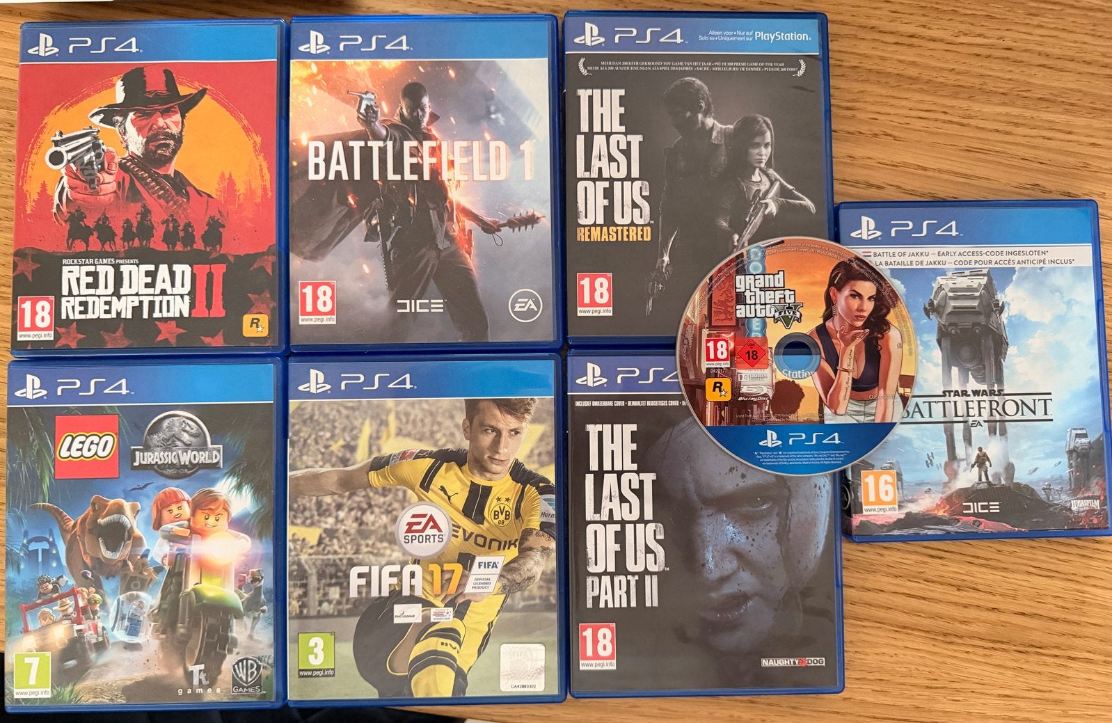 PS4 Games: Red Dead, FIFA, Battlefield, Last of Us, GTA, Leg, Spelcomputers en Games, Gebruikt, Vanaf 18 jaar, Overige genres