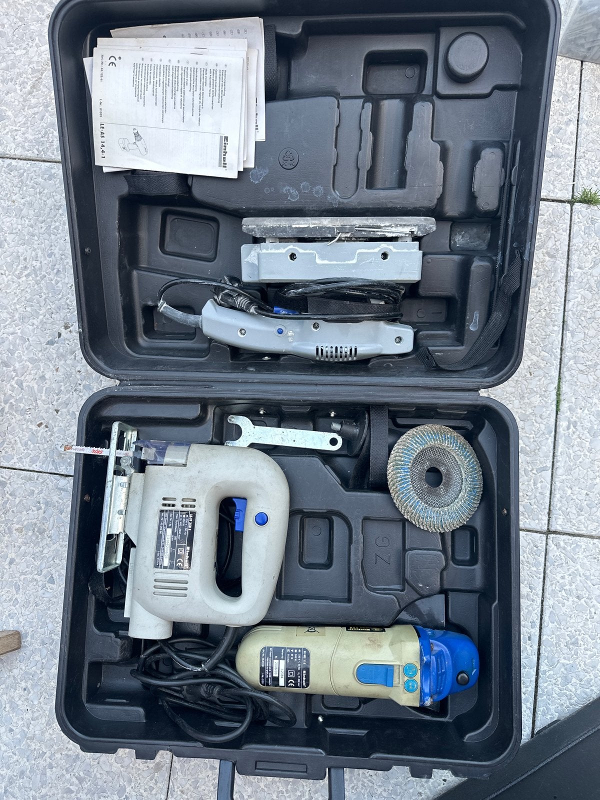 Einhell gereedschapset: decoupeerzaag, schuurmachine, slijpe, Ophalen, Gebruikt