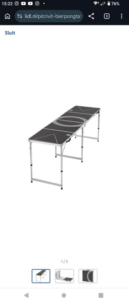 Opvouwbare Beerpong Tafel met Ballen en Bekers, Ophalen, Gebruikt
