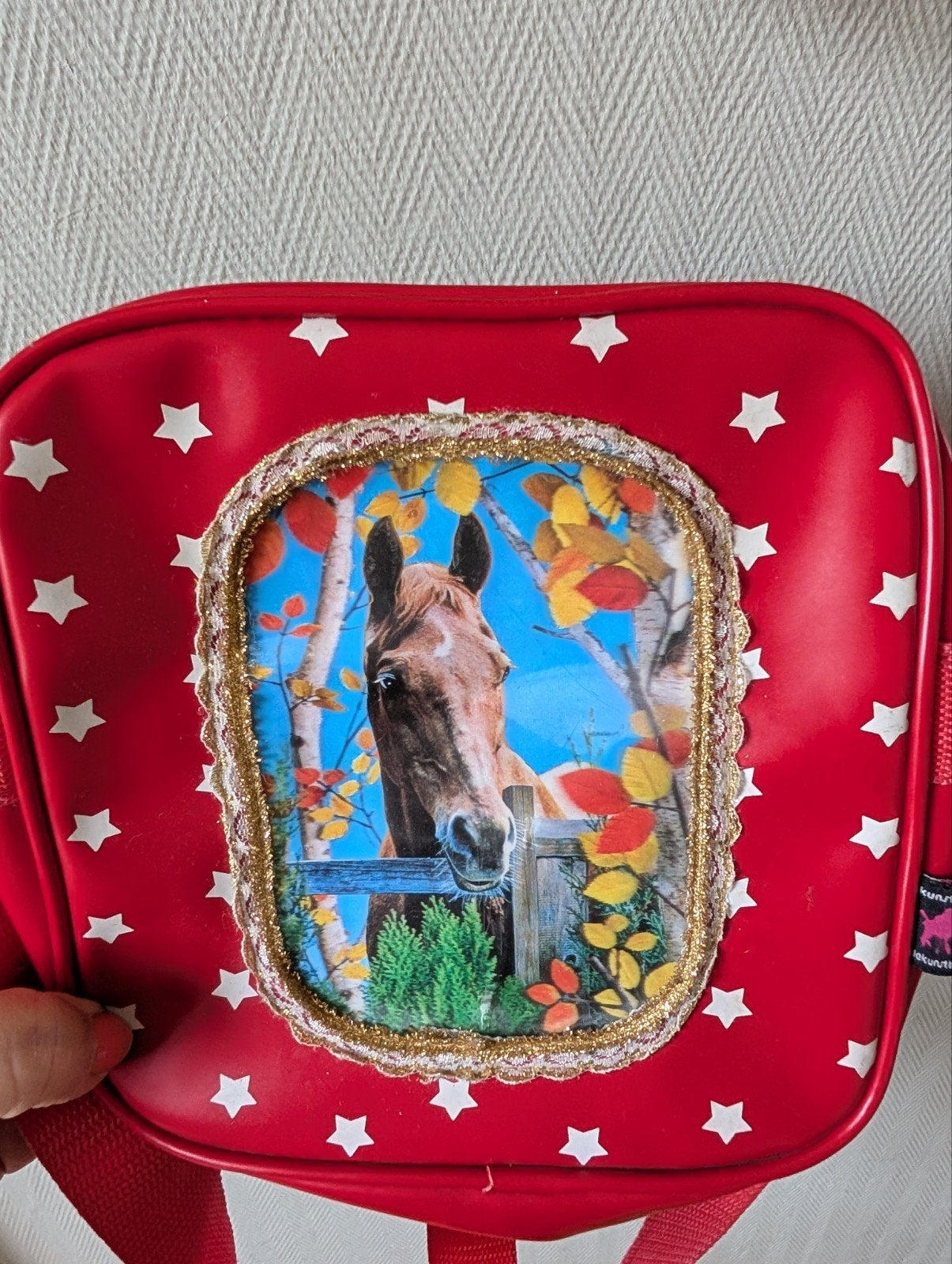'KunstBoer' Tas met Paard en Sterren - Rood, Ophalen of Verzenden, Gebruikt, Rood, Overige merken