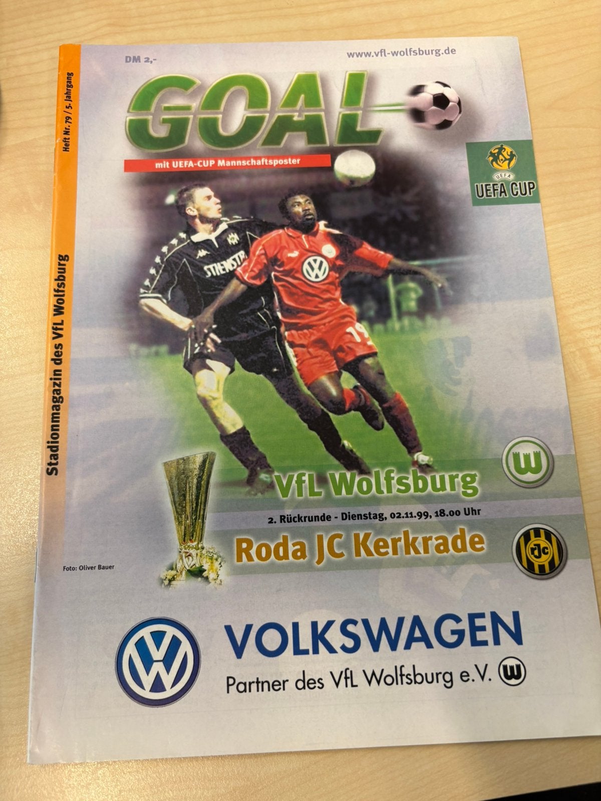 VfL Wolfsburg - Roda JC programmaboekje, Verzamelen, Ophalen of Verzenden, Nieuw, Roda JC, Boek of Tijdschrift