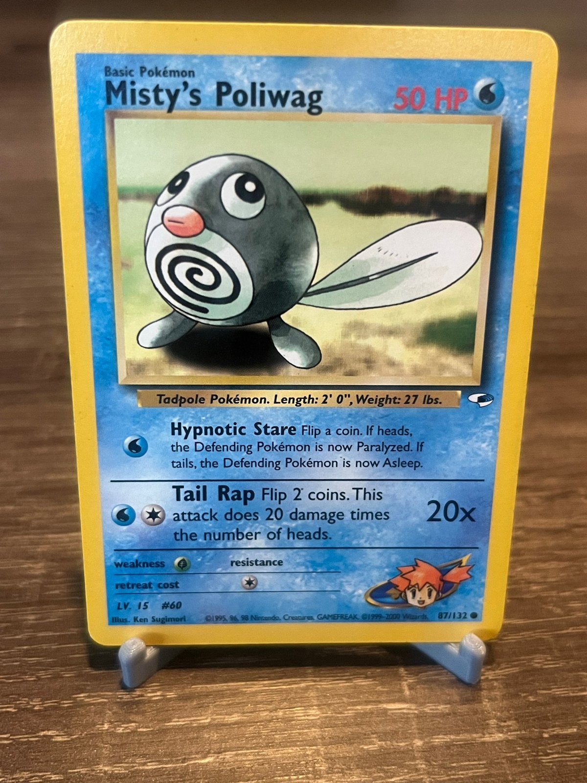 Misty's Poliwag (87/132) - Gym Heroes - EX, Ophalen of Verzenden, Gebruikt, Losse kaart