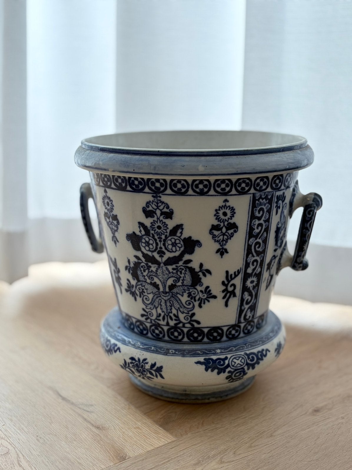 Antiek cache pot, Tuin en Terras, Bloempotten, Zo goed als nieuw, Aardewerk, Minder dan 40 cm, Minder dan 25 cm, Rond, Ophalen