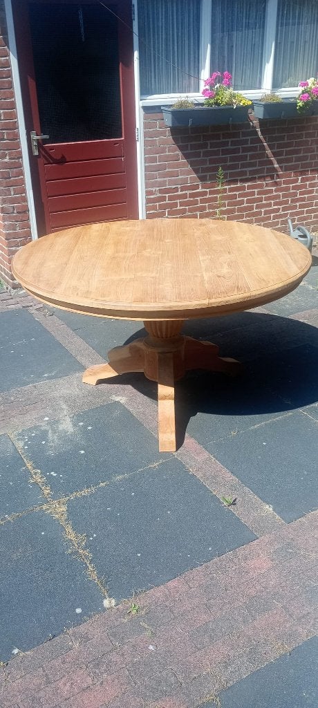 Ronde tafel 140cm, Ophalen, Zo goed als nieuw, Vijf personen of meer, 100 tot 150 cm