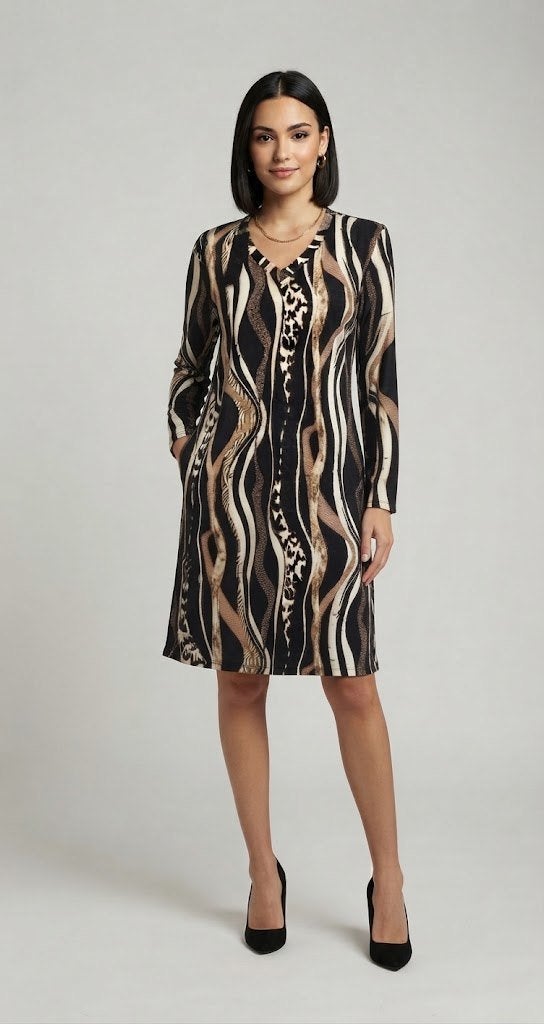 jurk Iz Naïz /viscose, Maat 38/40 (M), Knielengte, Meerkleurig, Verzenden