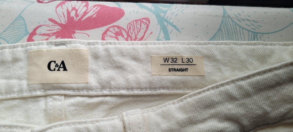 JEANS GEBROKEN WIT MAAT 32/30, Wit, W32 (confectie 46) of kleiner, Zo goed als nieuw, C&A