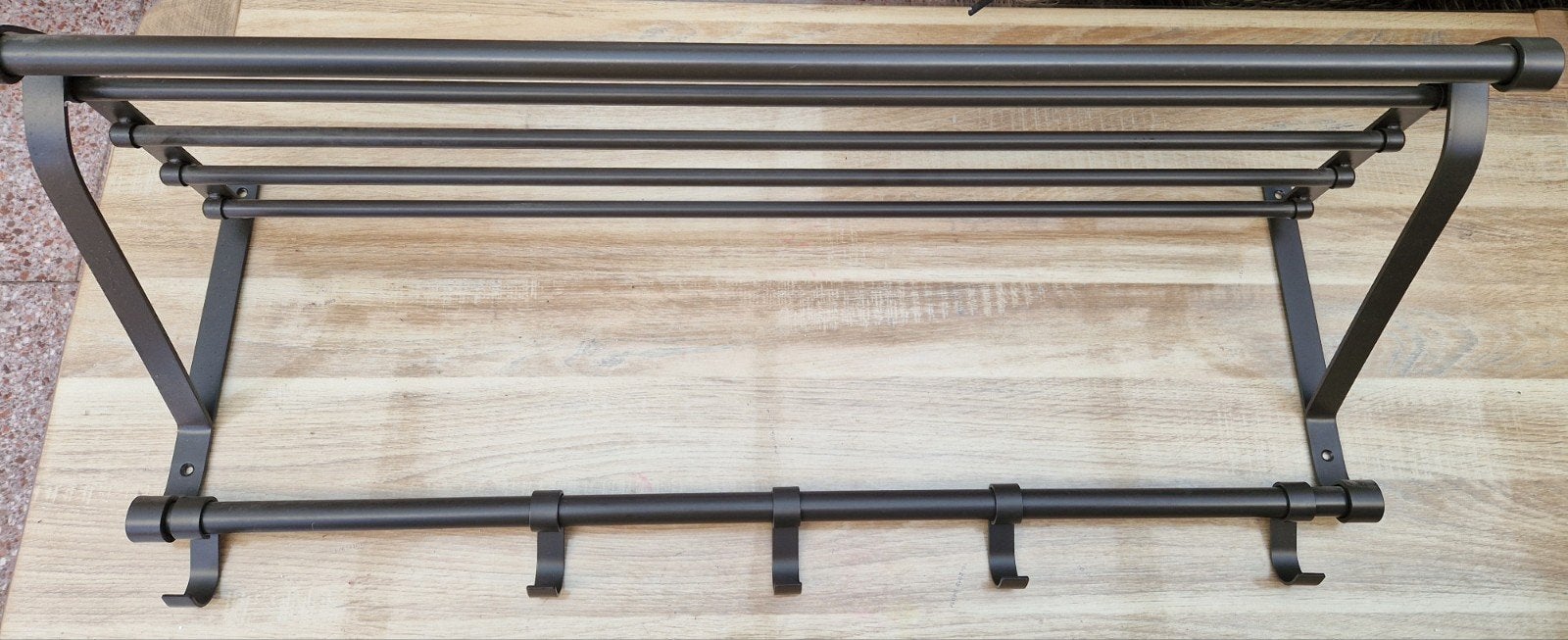 Ikea kapstok met hoedenplank en haken, Ophalen, Gebruikt, Metaal, Wandkapstok