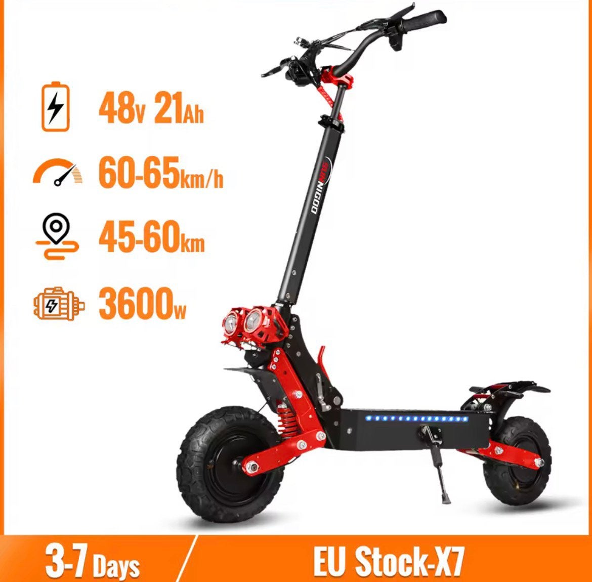 Elektrische step maar liefst 3600w, 150kg draagkracht, Fietsen en Brommers, Steps, Ophalen of Verzenden, Zo goed als nieuw, Elektrische step (E-scooter)
