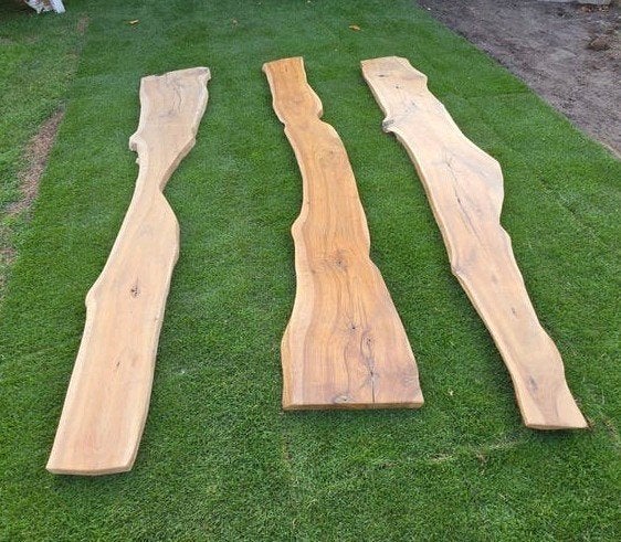 boomstam planken van massief eikenhout, Ophalen, 25 tot 50 mm, Eiken, 200 tot 250 cm