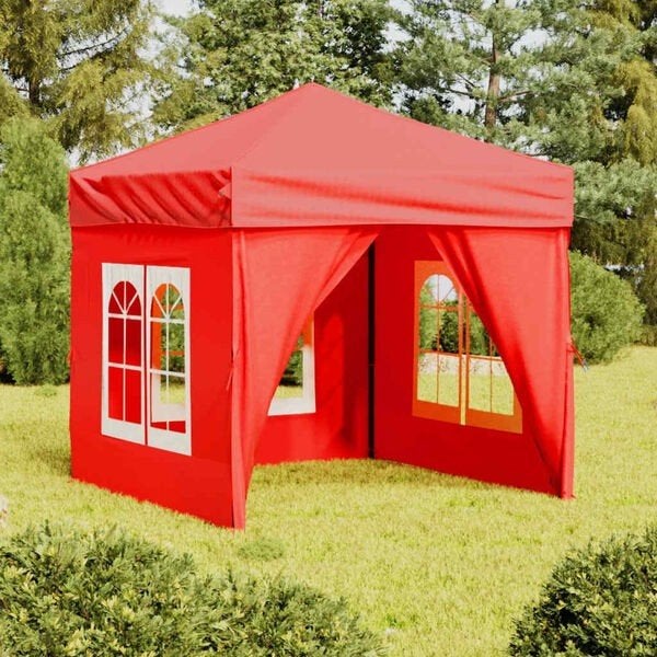 Partytent inklapbaar met zijwanden 2x2 m rood nieuw in doos, Ophalen of Verzenden, Nieuw, Minder dan 5 meter, Opvouwbaar