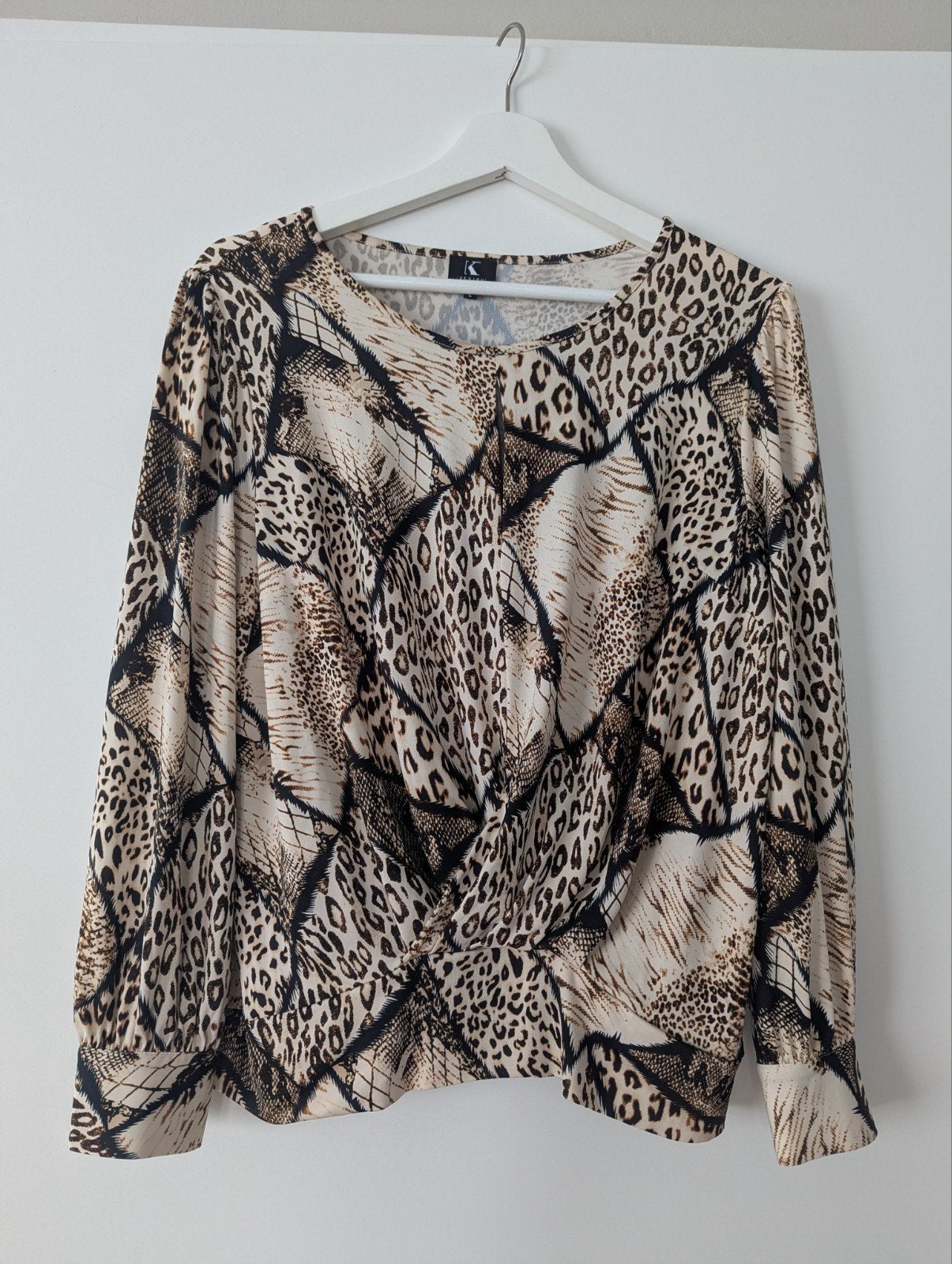 k-design shirt / top panter print beige maat L, Maat 38/40 (M), K-design, Beige, Ophalen of Verzenden