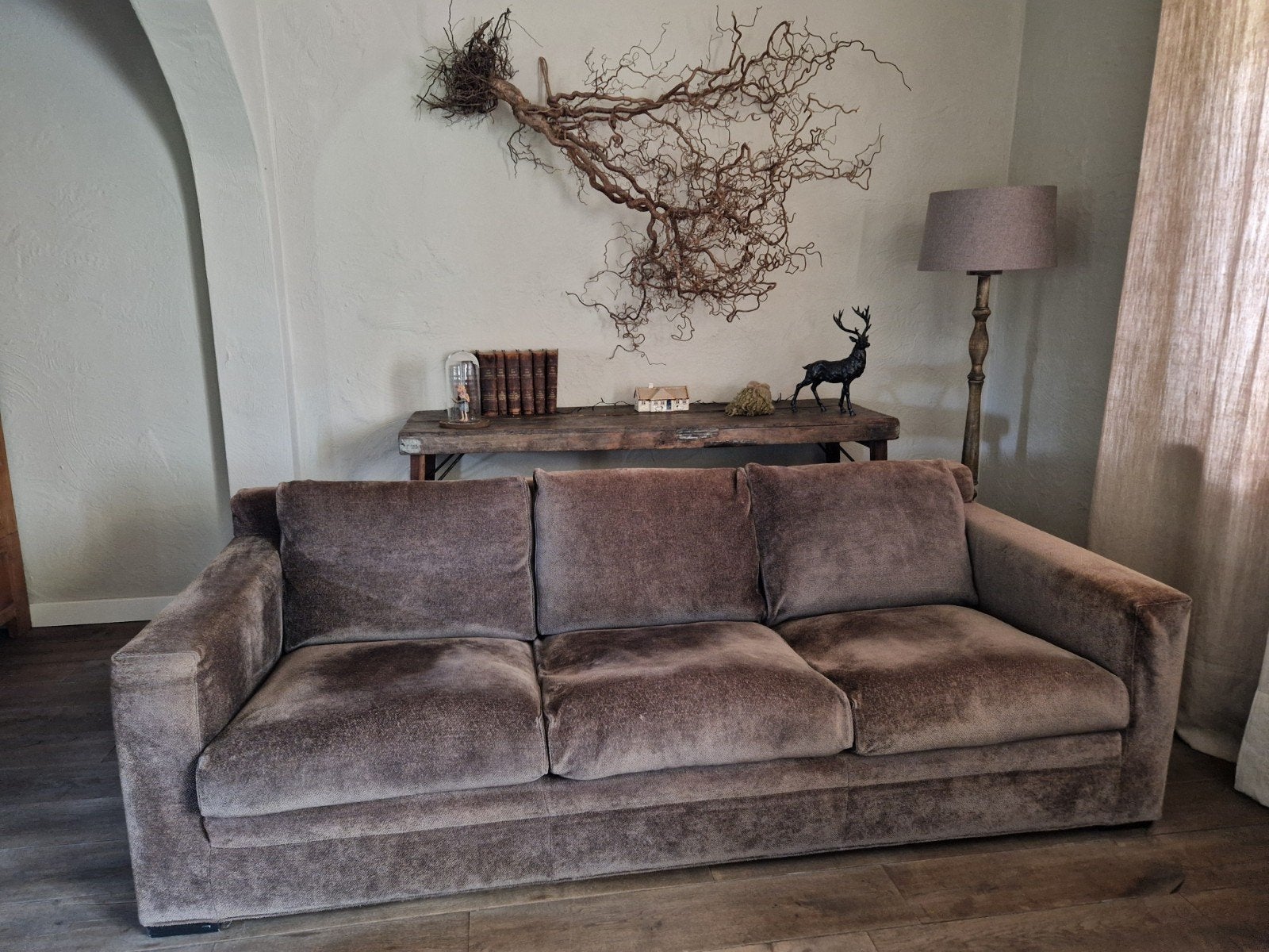 mooie Minotti bank, Ophalen, Driepersoons, 75 tot 100 cm, Rechte bank