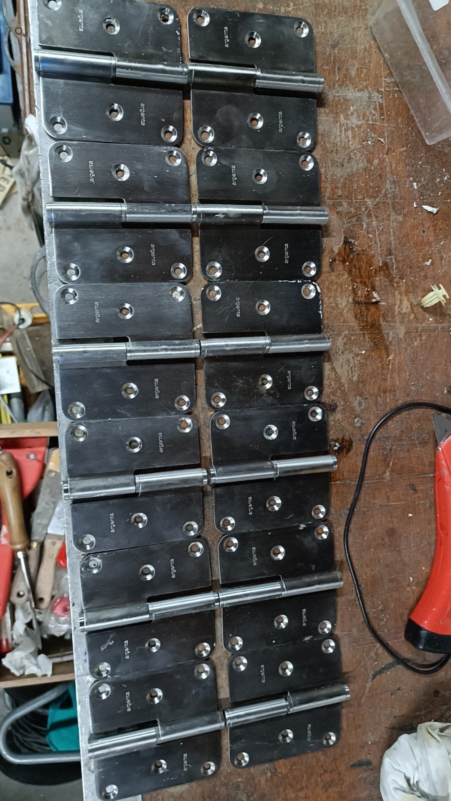 12 Argenta scharnieren - RVS - 1maat, Ophalen of Verzenden, Gebruikt, Rvs, Scharnier