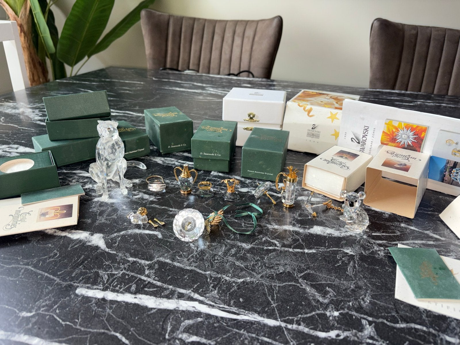 Grote verzameling Vintage Swarovski beeldjes - 2 beschadigd, Ophalen of Verzenden, Gebruikt, Figuurtje