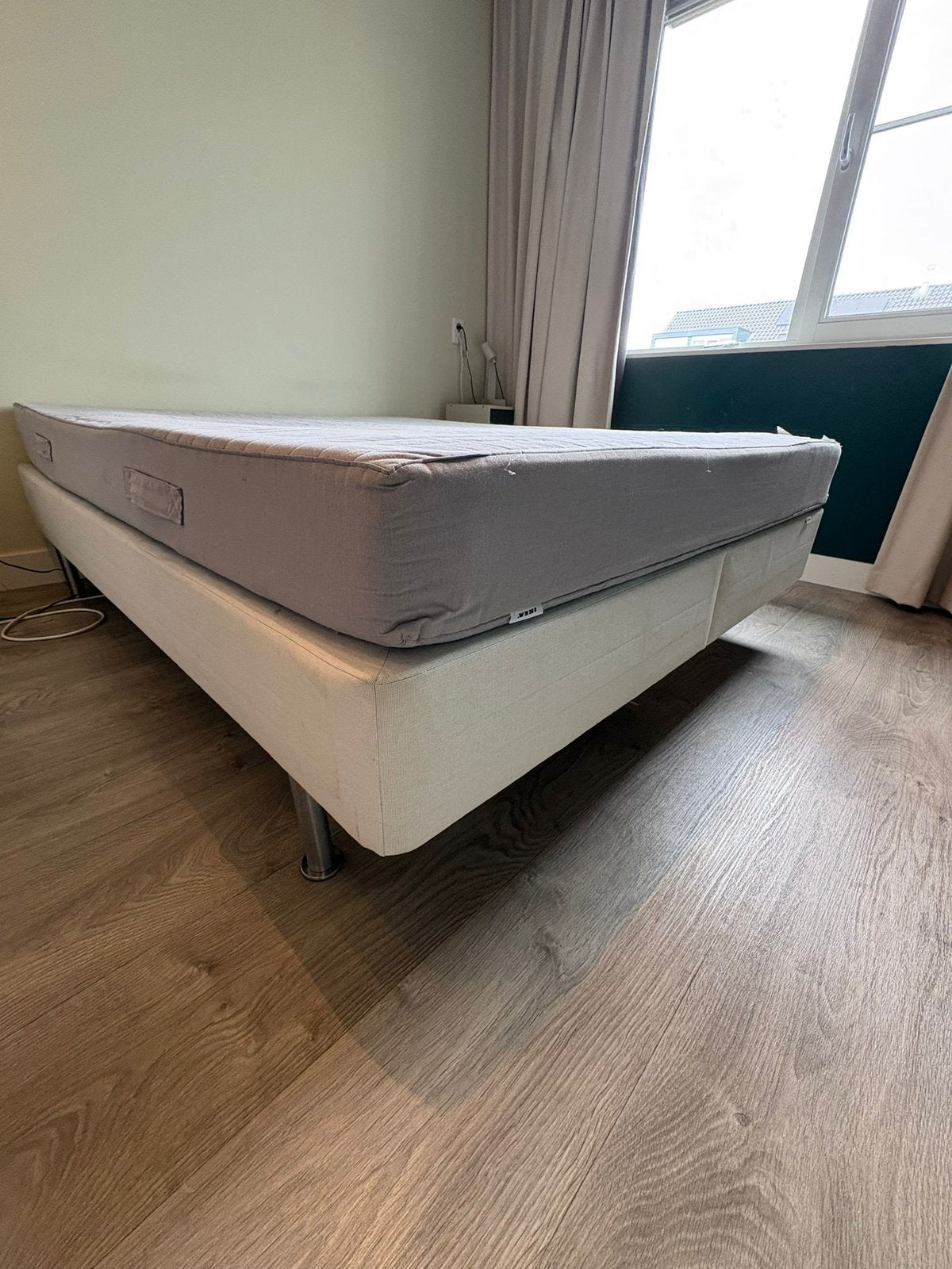 IKEA SULTAN boxspring 160x200 incl. matras – netjes & schoon, Ophalen, Gebruikt, Tweepersoons, 200 cm