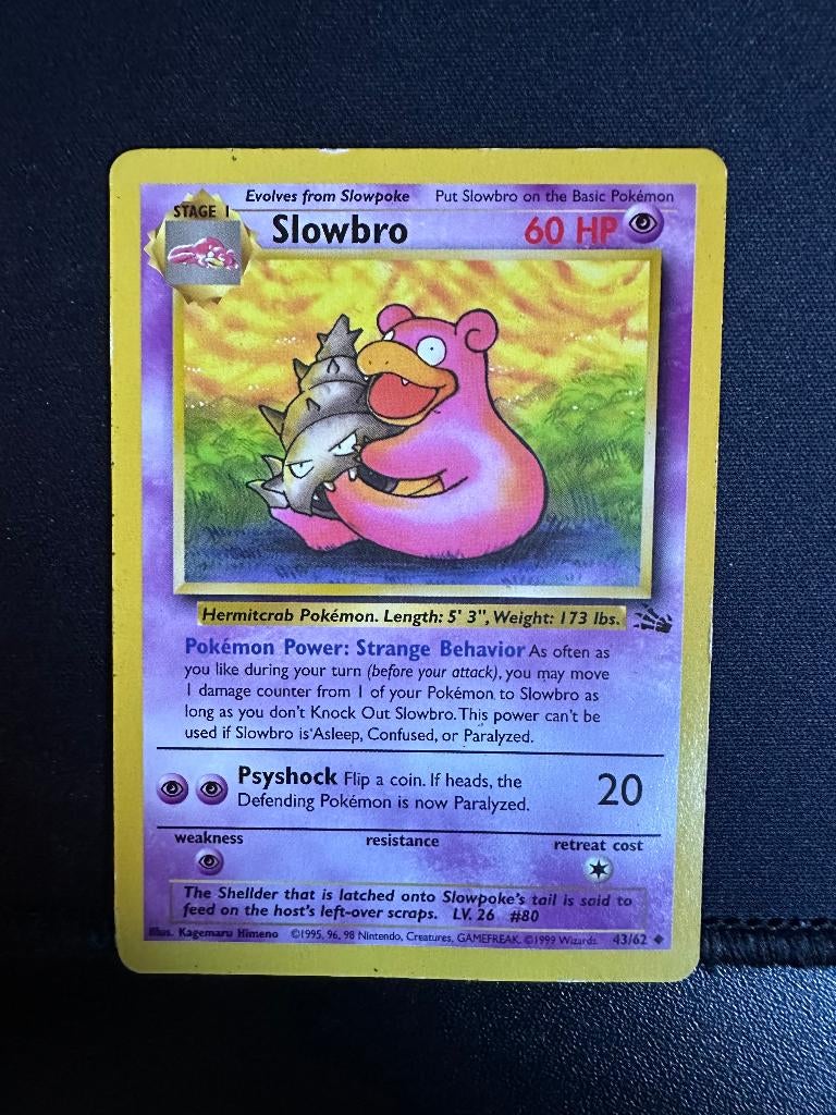 Slowbro (43/62) - Fossil - Good, Verzamelen, Speelkaarten, Jokers en Kwartetten, Gebruikt, Speelkaart(en), Ophalen of Verzenden