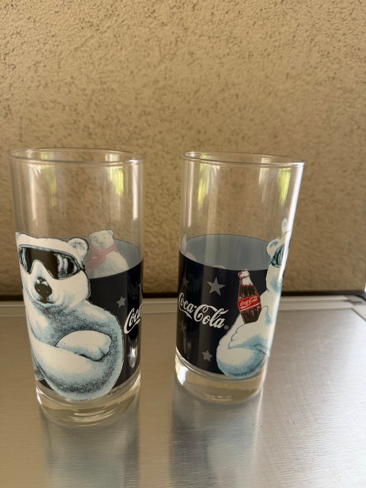 Originele Coca-Cola glazen met ijsbeer design, Ophalen, Zo goed als nieuw
